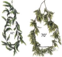 NEW 2pc Artificial Pine/Cedar Garland Greenery Lot, 70" & 62" Poseable Decorative Branches