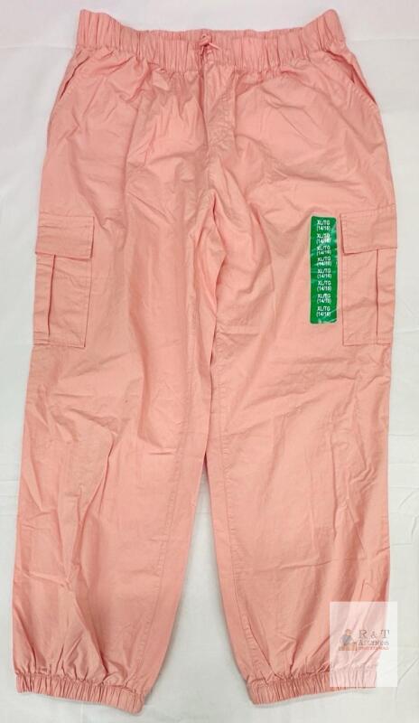 GAP Kids Cargo Pants XL 14/16 Light Pink Elastic Cuff, Elastic Waist, Made in China
