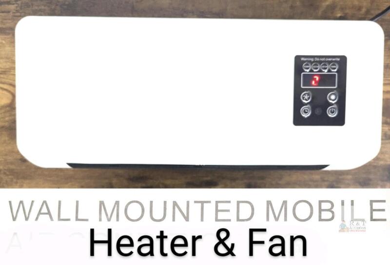 Wall Mounted Mobile Heater & Fan, 1500W, Touch Panel, 23.5" Wide, White, Tested Power