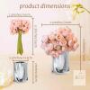 New Esdallina 10pcs Artificial Mini Pink Cabbage Roses with Vase - 2