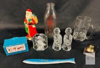 Mixed Household Decoration Lot; Includes Glasses, Ceramic Statue, and More - See Photos