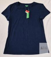 NEW United Colors of Benetton Women's Navy Blue Crew Neck T-Shirt, Size M, 100% Cotton, New with Tags