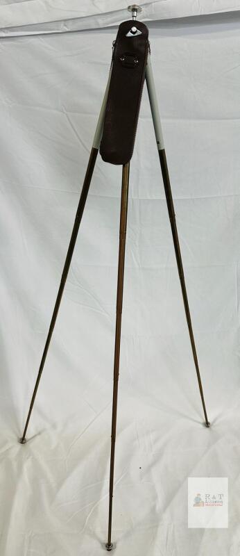 Bilora No. 447 Vintage Folding Tripod, Made in Germany, Leather Case, 37" Max Height