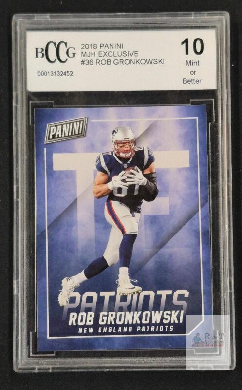 2018 Panini MJH Exclusive Rob Gronkowski #36 BCCG 10 Mint New England Patriots Football Card