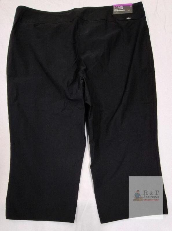 NEW S.C. & CO. Women's Black Tummy Control Capri Pants, Size 22, 21" Inseam