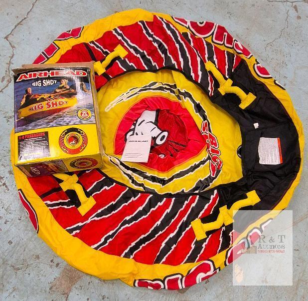 Airhead Big Shot 1-4 Rider Towable Water Tube, 6.33 ft Diameter, Kwik Connect System
