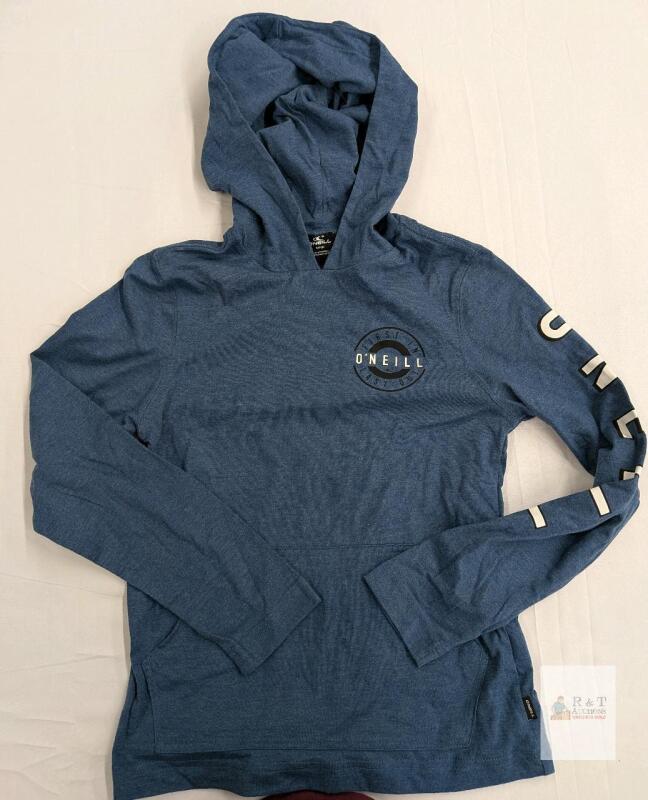 NEW O'Neill Kids Pullover Hoodie, Size S/6, Blue, Logo Sleeve, Long Sleeve, Made in Cambodia