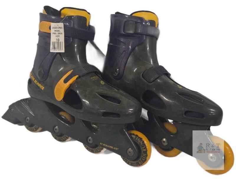 Blade Runner Pro 2500 Inline Skates Size 10, Pair of Hurricane Bike/Skate Helmets