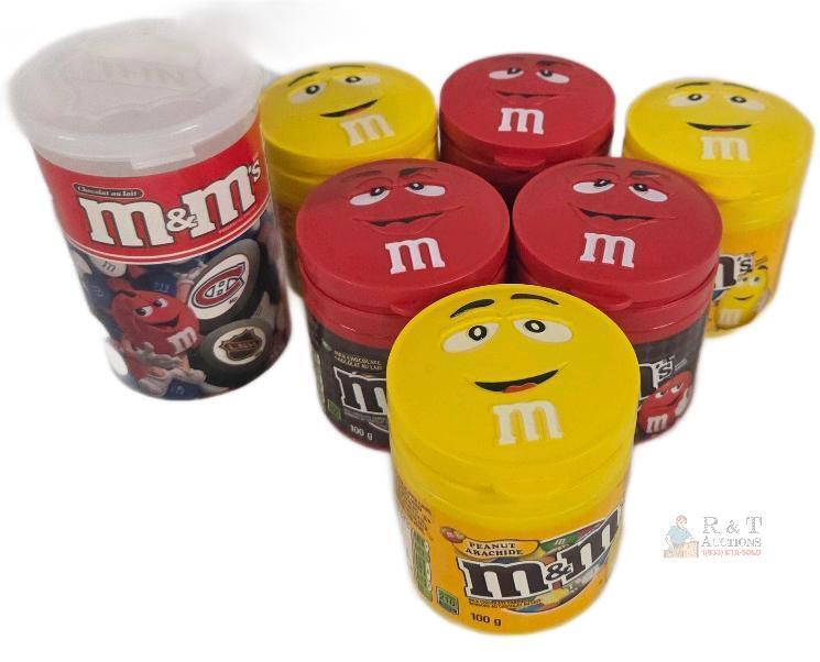 Empty Collectible M&M's Candy Containers 6-Pack &ndash; Montreal Canadiens NHL & Peanut/Milk Chocolate container