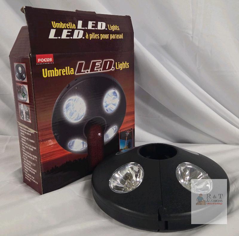 Focus Electronics Umbrella LED Light, 24 LEDs, 9.5" Diameter, Battery Operated, Box Included