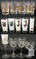 Mixed Lot of 13 Brewery, Gold Leaf, and Commemorative Wine, Beer, Rocks, and Champagne Glasses