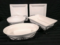 5 Serving Dishes with Holding Racks by Certified International Karidesign
