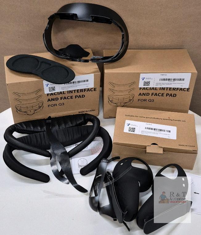 NEW PIGETALE Meta/Oculus Quest 3 Accessories Kit &ndash; Facial Interface, Face Pad, Head Strap, Controller Grips