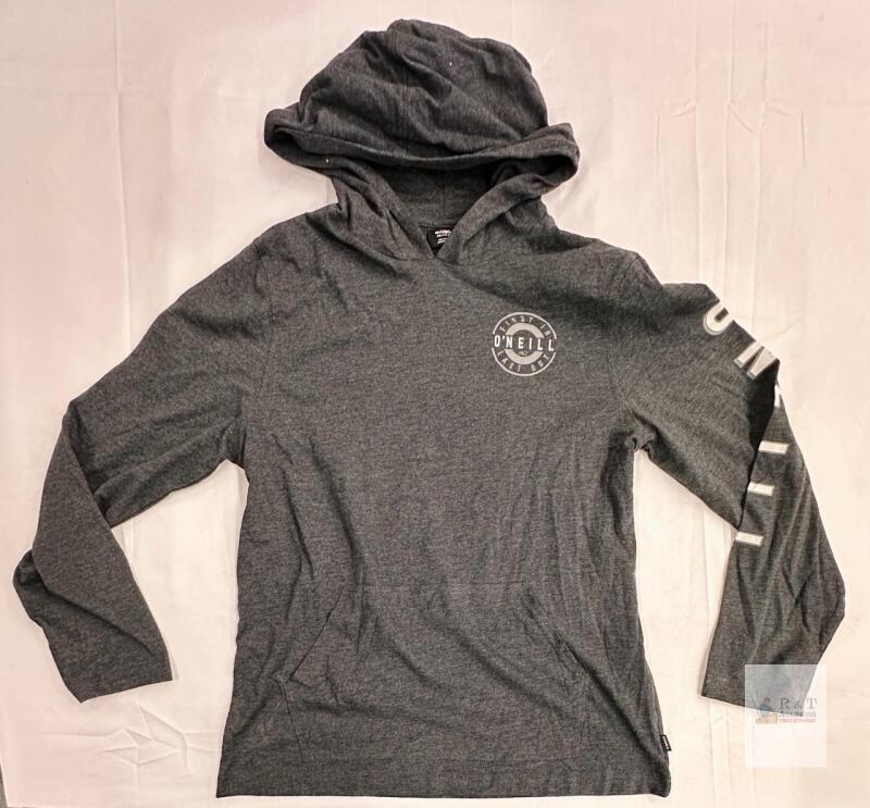 NEW O'Neill Youth XXL (18/20) Hooded Long Sleeve Shirt, Charcoal Heather, Made in Cambodia