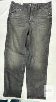 NEW Women's Relaxed Straight Jeans Size 12, Washed Gray, Five-Pocket, Zipper Fly