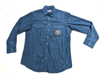 New TOAD ROCK: Rock Wear Long Sleeve Denim Button-Up Shirt (Size Large)