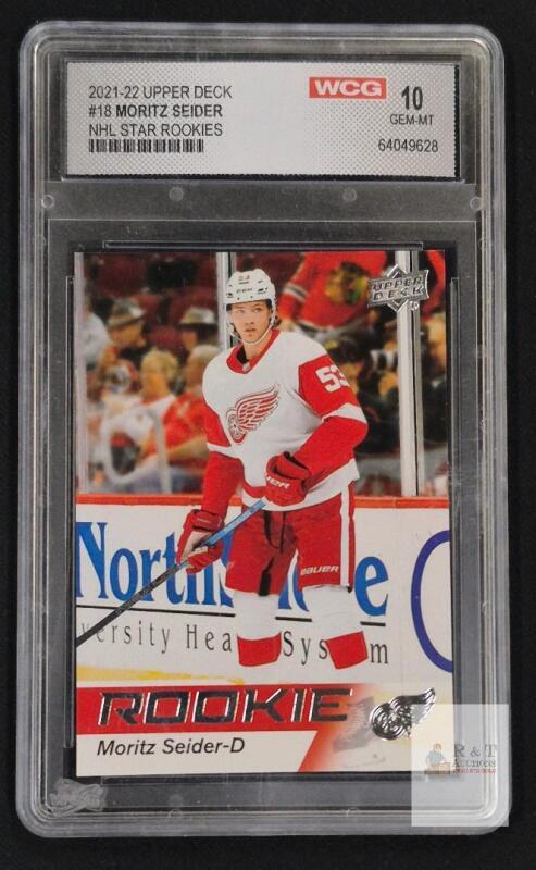 2021-22 Upper Deck Moritz Seider #18 NHL Star Rookies GEM-MT 10 WCG Graded Detroit Red Wings