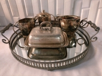 Silver Plate Lot - Serving Tray & 4 Dishes