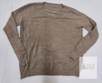 NEW XXL V-Neck Pullover Sweater, Long Sleeve, Light Brown, Men's
