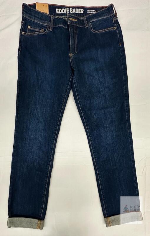 NEW Eddie Bauer Boyfriend Midrise Slim Women&rsquo;s Jeans Size 4 Dark Wash Made in Vietnam