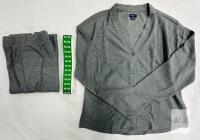 NEW Splendid Waffle Knit Pajama Set, XL, Heather Gray, Button Up Top, Made in Cambodia