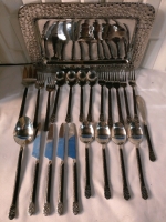 22 Silverware Pieces & A Serving Tray