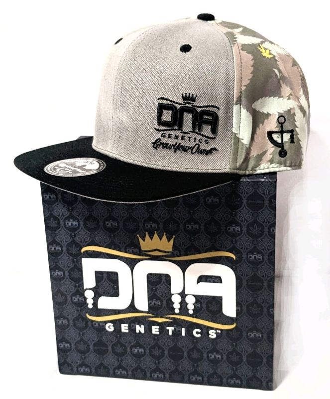 New Limited Edition DNA Genetics Grey Camo Fitted Hat with Stash/Hat Box (7/1 :2 L 60cm)