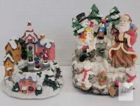 Battery-Operated Animated Christmas Village & Santa Figurines, Musical, Resin, 8" Height, China