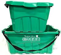 2 President's Choice GREEN Box 16-Gallon Reusable Tote &ndash; Green, Handles, Stackable &ndash; Canada Made