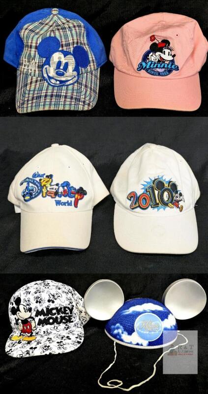 Disney Parks Adult Caps & Mouse Ear Hat Lot &ndash; Mickey, Minnie, 2010, Epcot, Year of a Million Dreams
