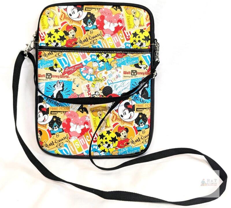 Disney D-Tech Crossbody Tablet Bag, Parks Characters Print, 10.5", Zipper, Adjustable Strap