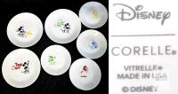 Corelle Disney Mickey Mouse Expressions Plate Set, 7pc, 10.25" & 7.25", Vitrelle USA, Chip