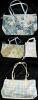 Floral and Plaid Tapestry Tote Handbags with Faux Leather Handles, Zipper Closures, Mixed Patterns