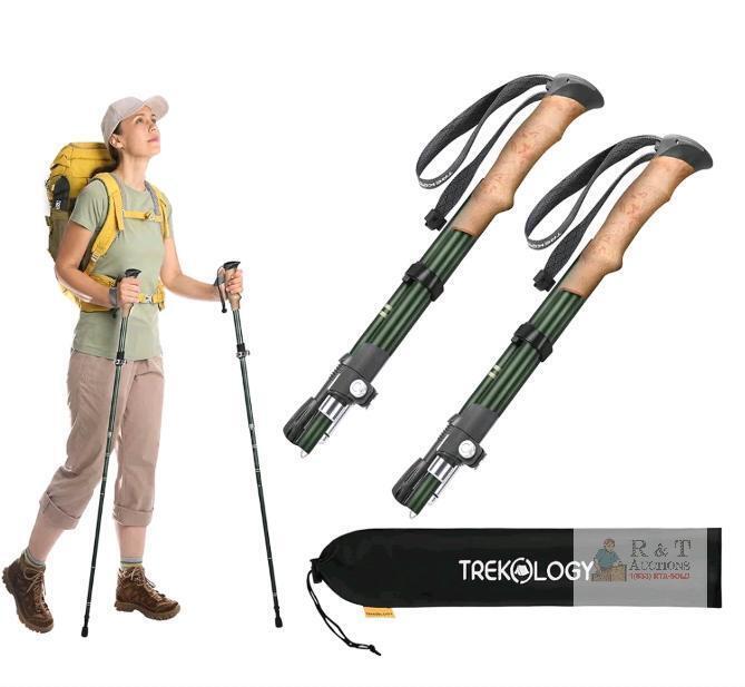 2 New TREKOLOGY Hiking Poles Walking Stick for Hiking Trekking Poles Hiking Stick Hiking Poles Collapsible Lightweight Walking Poles for Women Walking Sticks for Seniors TREKZ SE