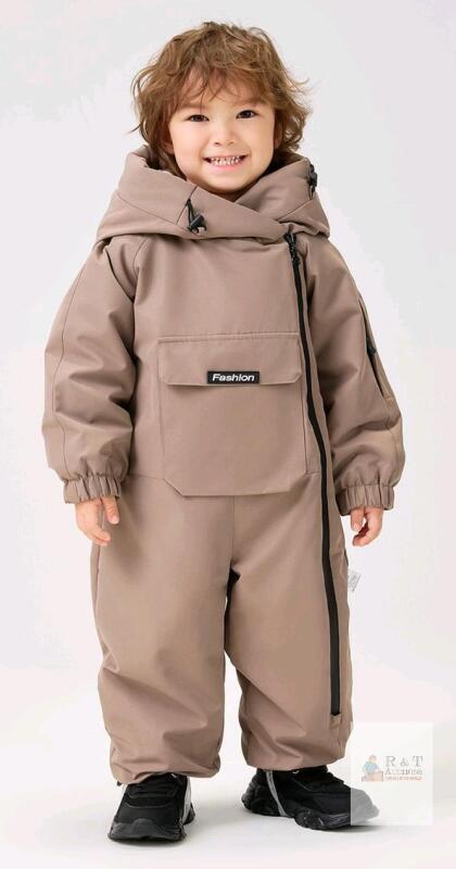 New sz 110cm Ski Suit Snow Suit for Kids Boys Girls One Piece Snowsuit Waterproof Windproof Winter Thermal Toddler Hooded Ski Suit