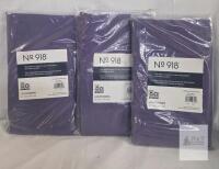 3 NEW No. 918 Lichtenberg Sheer Curtain Panels, Purple, 59"x84", Set of 3, Made in China, New in Package