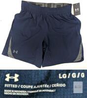 NEW Under Armour 1362289 Fitted Men's Athletic Shorts Navy, Size Large, 7" Inseam, New with Tags