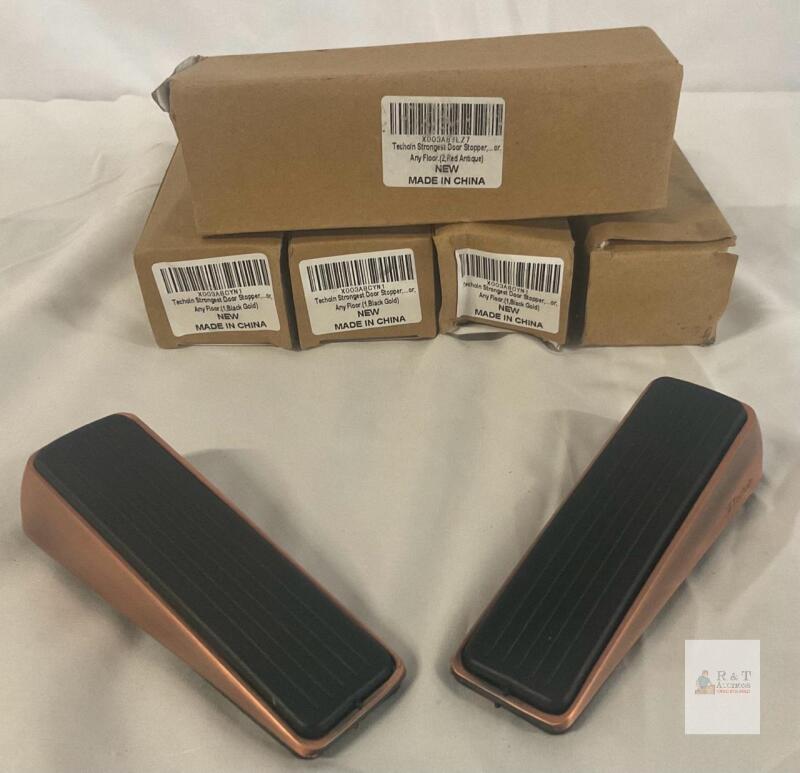 NEW Techoln Strongest Door Stopper Pair, Red Antique, Heavy Duty Metal/Rubber, Any Floor, X003A87LZ7