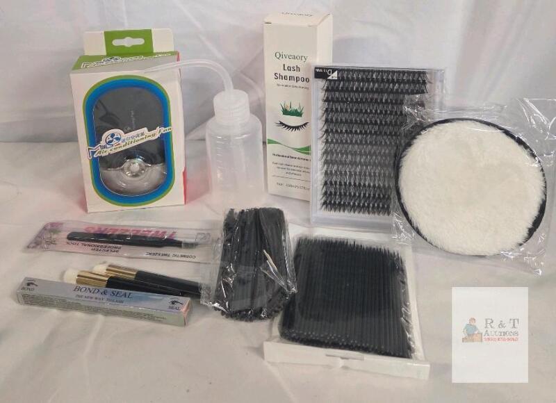NEW Qiveaory Lash Extension Kit, D Curl 12&ndash;18mm, Bond & Seal, 150ml Cleanser, Tools, Accessories
