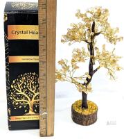 AS NEW Citrine Gemstone Tree 8" with Chakra Bracelet & Orgone Pendant, Boxed Gift Set X003CB2SCX