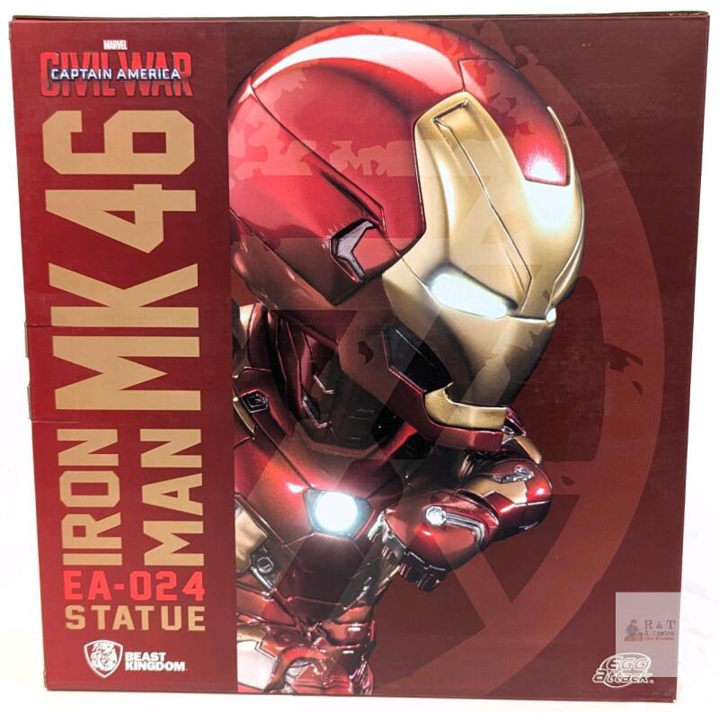 NEW Beast Kingdom Egg Attack EA-024 Iron Man MK46 Statue w/10 LED Lights Marvel Civil War Sealed