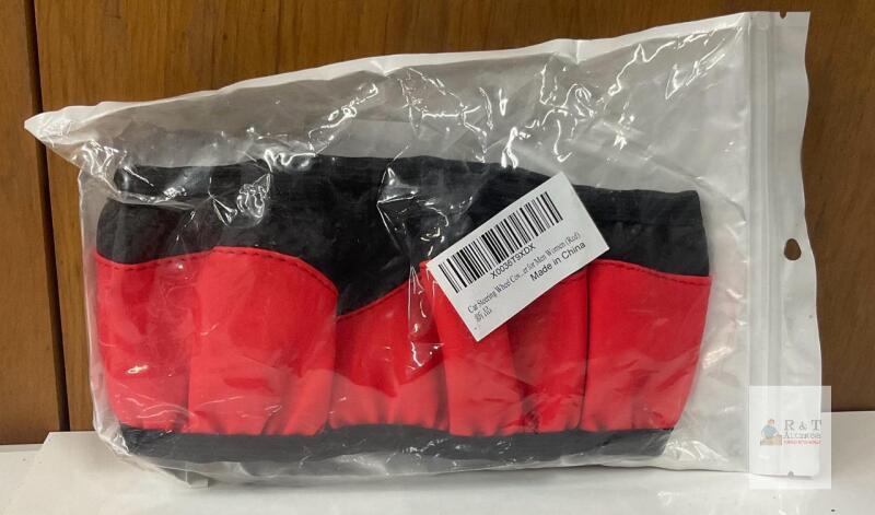 NEW Red & Black Car Steering Wheel Cover, Universal Fit 14.5-15", Padded Anti-Slip,