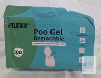 AVELOTUUG Poo Gel, 100 Packets, Portable Toilet Absorbent, Biodegradable, Lemon Scent, 10g Each