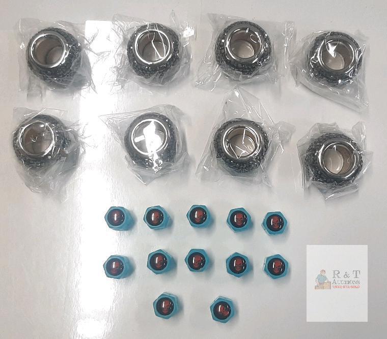 NEW Rhinestone Valve Stem Caps (8pcs), Blue Skull Valve Caps (12pcs), Car/Bike, Schrader Fit