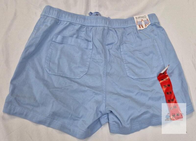 NEW Buffalo David Bitton Women's Light Blue Casual Shorts, Size M, Drawstring Waist, 4 Pockets