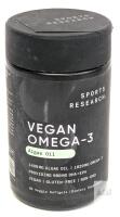 BB 11/27 Sports Research Vegan Omega-3 Algae Oil 60 Softgels, 1020mg Omega-3, 980mg DHA+EPA, Vegan
