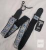NEW Perri's Leathers TWS-7277 Jacquard Guitar Strap, 2in, Blue/Silver, Leather Ends, Made in Canada
