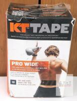 NEW KT Tape Pro Wide Kinesiology Tape, 10 Strips, 4"x10", Synthetic Fabric, Large Muscle Support