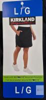 NEW Kirkland Signature Women&rsquo;s Skort Large, Black, REPREVE, Drawstring Waist, Pockets