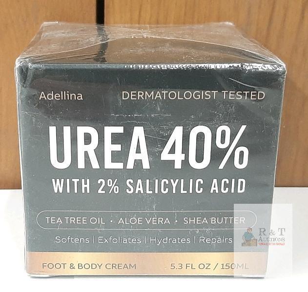NEW Adellina Urea 40% Foot & Body Cream with 2% Salicylic Acid, 5.3 fl oz, Tea Tree, Aloe, Shea